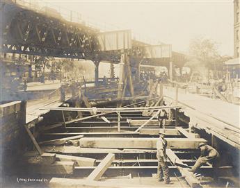 PIERRE PULLIS (1870-circa 1935) A selection of approximately 37 subway construction photographs by the chief photographer for New York